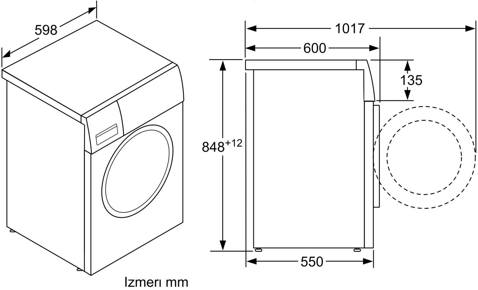 Стиральная машина Bosch WAN240L2SN - схема встраивания для Бош WAN240L2SN