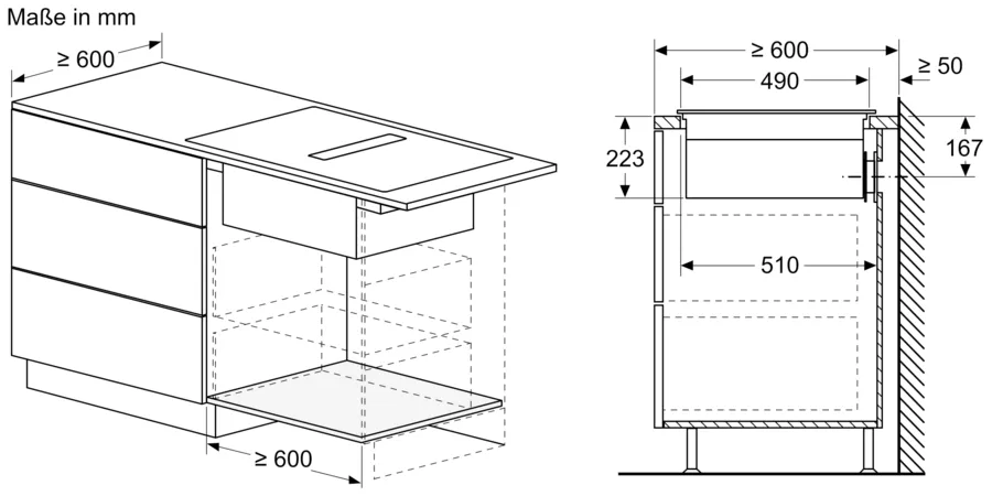 Схема встраивания 3 для варочной панели Bosch PXX895D57E
