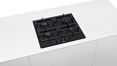 Газовая варочная панель Bosch PGH6B6B90R на 4 конфорки, шириной 58.2 см, черный Газовая варочная панель Bosch PGH6B6B90R на 4 конфорки, шириной 58.2 см, черный