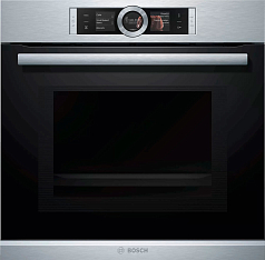 Духовой шкаф Bosch HMG6764S1 , электрический, шириной 59.5 см, черный, пиролитическая очистка