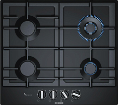 Газовая варочная панель Bosch PCH6A6B90R на 4 конфорки, шириной 58.2 см, черный