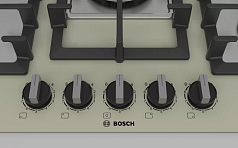 Газовая варочная панель Bosch PPQ7A8B90R на 5 конфорки, шириной 75.2 см, кварц
