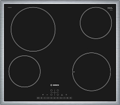 Электрическая варочная панель Bosch PKE645FP1E на 4 конфорки, шириной 58.3 см, черный Электрическая варочная панель Bosch PKE645FP1E на 4 конфорки, шириной 58.3 см, черный