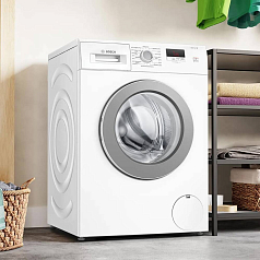 Стиральная машина Bosch WAJ2407EPL 1200 об/мин, белый, инверторный EcoSilenceDrive двигатель