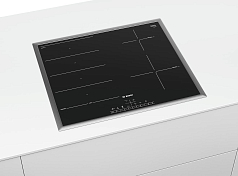 Индукционная варочная панель Bosch PXE645FC1E на 4 конфорки, шириной 58.3 см, черный Индукционная варочная панель Bosch PXE645FC1E на 4 конфорки, шириной 58.3 см, черный