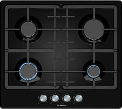 Газовая варочная панель Bosch PGP6B6O92R на 4 конфорки, шириной 58.2 см, черный Газовая варочная панель Bosch PGP6B6O92R на 4 конфорки, шириной 58.2 см, черный