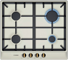 Газовая варочная панель Bosch PCP 611B90E на 4 конфорки, шириной 58.2 см, кварц