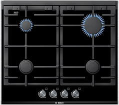 Газовая варочная панель Bosch PRP 626 B70E на 4 конфорки, шириной 60.6 см, черный