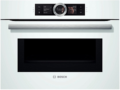 Компактный духовой шкаф Bosch CMG636BW1 , электрический, шириной 59.5 см, белый, EcoClean очистка