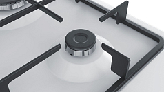 Газовая варочная панель Bosch PGP6B1B60 на 4 конфорки, шириной 58.2 см, жемчужно-белый