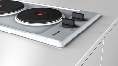 Электрическая варочная панель Bosch PEE389CF1 на 2 конфорки, шириной 28.8 см, нержавеющая сталь