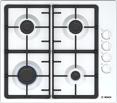 Газовая варочная панель Bosch PBP6C2B92R на 4 конфорки, шириной 58 см, белый