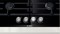 Газовая варочная панель Bosch PRP 626 B70E на 4 конфорки, шириной 60.6 см, черный