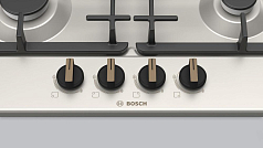 Газовая варочная панель Bosch PGP6B1B92R на 4 конфорки, шириной 58.2 см, жемчужно-белый
