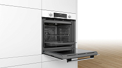 Духовой шкаф Bosch HBG317BW0R , электрический, шириной 59.4 см, белый, традиционная очистка