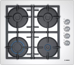 Газовая варочная панель Bosch POP6C2O90R на 4 конфорки, шириной 59 см, белый