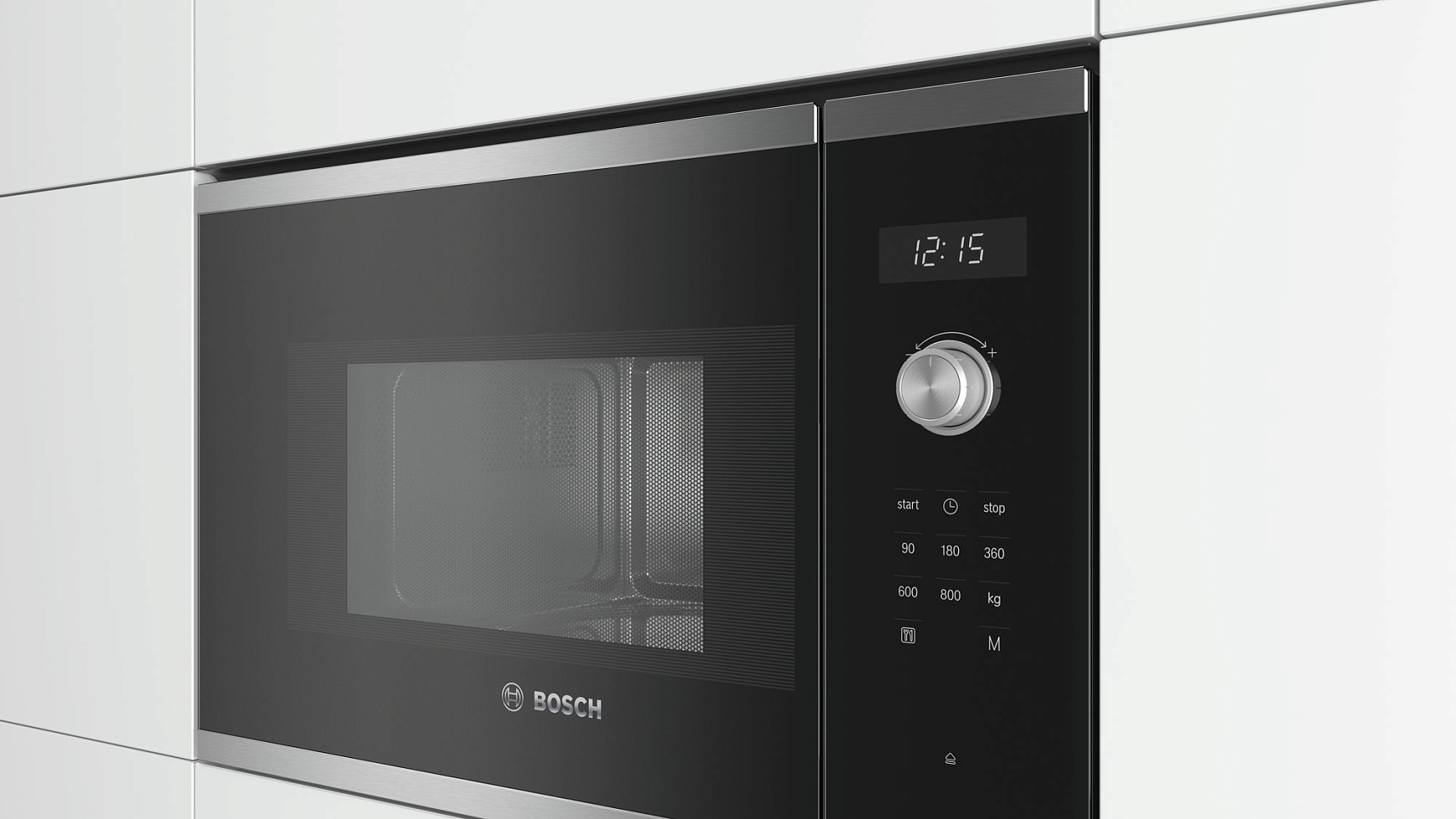 Встраиваемая микроволновая печь Bosch BFL524MS0 нержавеющая сталь, 20 л, 800 Вт, переключатели - сенсор, поворотный механизм, фото2