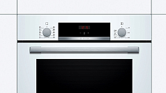 Духовой шкаф Bosch HBJ554YW0R , электрический, шириной 59.4 см, белый, EcoClean очистка Духовой шкаф Bosch HBJ554YW0R , электрический, шириной 59.4 см, белый, EcoClean очистка