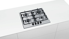 Газовая варочная панель Bosch PGP6B5B90R на 4 конфорки, шириной 58.2 см, нержавеющая сталь Газовая варочная панель Bosch PGP6B5B90R на 4 конфорки, шириной 58.2 см, нержавеющая сталь