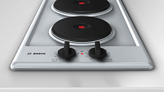 Электрическая варочная панель Bosch PEE389CF1 на 2 конфорки, шириной 28.8 см, нержавеющая сталь