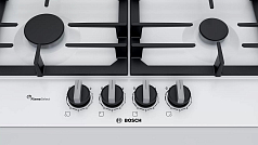 Газовая варочная панель Bosch PCP6A2B90R на 4 конфорки, шириной 58.2 см, белый Газовая варочная панель Bosch PCP6A2B90R на 4 конфорки, шириной 58.2 см, белый