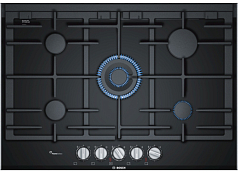 Газовая варочная панель Bosch PRR7A6D70 на 5 конфорки, шириной 75 см, черный