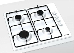 Газовая варочная панель Bosch PBP6C2B82O на 4 конфорки, шириной 58 см, белый