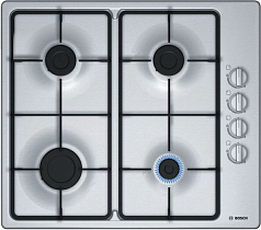 Газовая варочная панель Bosch PBP6C5B62Q на 4 конфорки, шириной 58 см, нержавеющая сталь Газовая варочная панель Bosch PBP6C5B62Q на 4 конфорки, шириной 58 см, нержавеющая сталь