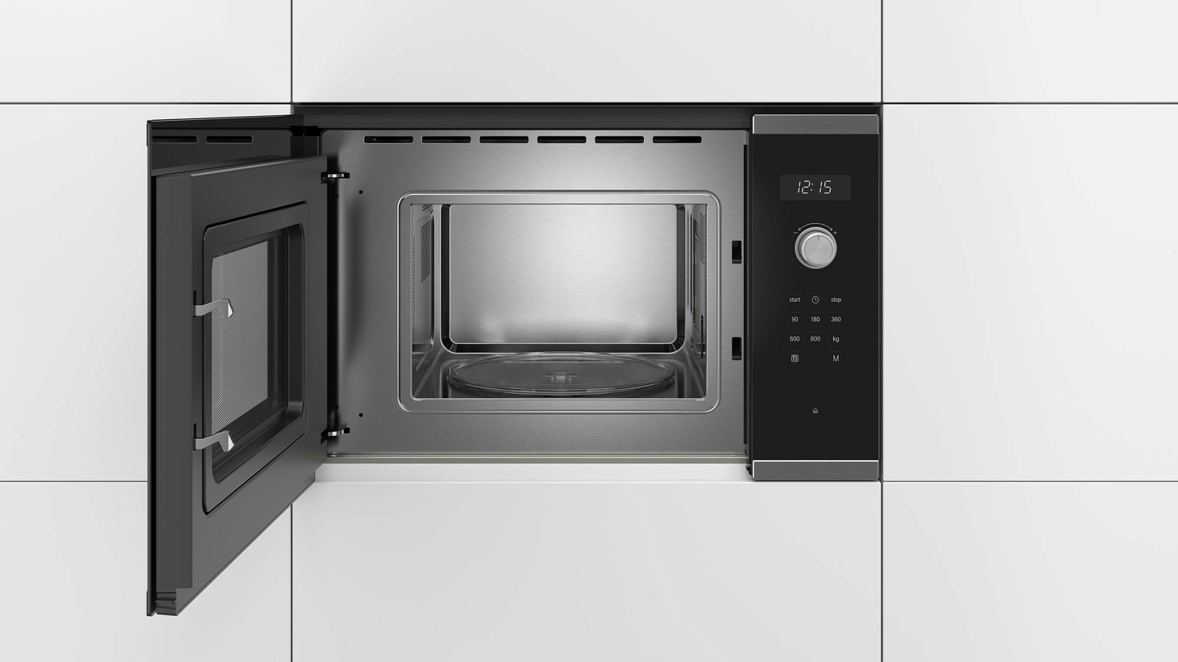 Встраиваемая микроволновая печь Bosch BFL524MS0 нержавеющая сталь, 20 л, 800 Вт, переключатели - сенсор, поворотный механизм, фото3