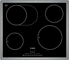Индукционная варочная панель Bosch PIC 645F17E на 4 конфорки, шириной 58.4 см, черный Индукционная варочная панель Bosch PIC 645F17E на 4 конфорки, шириной 58.4 см, черный