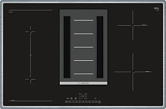 Индукционная варочная панель с вытяжкой Bosch PVS845F11E на 4 конфорки, шириной 79.5 см, черный Индукционная варочная панель с вытяжкой Bosch PVS845F11E на 4 конфорки, шириной 79.5 см, черный