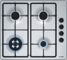 Газовая варочная панель Bosch PBH6B5B60 на 4 конфорки, шириной 58 см, нержавеющая сталь Газовая варочная панель Bosch PBH6B5B60 на 4 конфорки, шириной 58 см, нержавеющая сталь