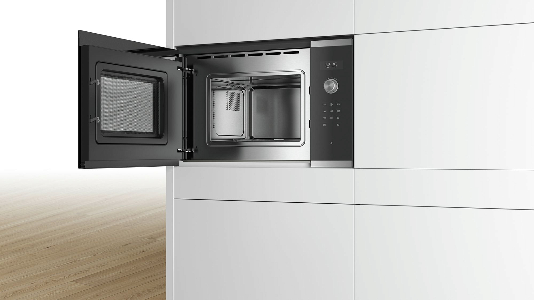 Встраиваемая микроволновая печь Bosch BFL524MS0 нержавеющая сталь, 20 л, 800 Вт, переключатели - сенсор, поворотный механизм, фото4