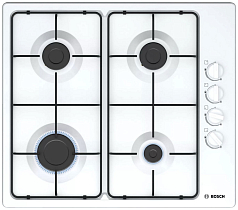 Газовая варочная панель Bosch PBP6C2B82O на 4 конфорки, шириной 58 см, белый