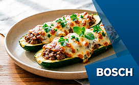 Фаршированные кабачки с фаршем и сыром запеченные в духовке