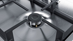 Газовая варочная панель Bosch PBH6C5B90R на 4 конфорки, шириной 58 см, нержавеющая сталь