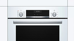 Духовой шкаф Bosch HIJ557YW0R , электрический, шириной 59.4 см, белый, EcoClean очистка