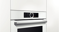 Духовой шкаф Bosch HBG633NW1 , электрический, шириной 59.4 см, белый, EcoClean очистка