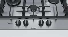 Газовая варочная панель Bosch PCI6A5B90 на 4 конфорки, шириной 58.2 см, нержавеющая сталь