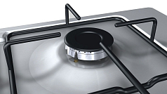 Газовая варочная панель Bosch PBP6B5B80 на 4 конфорки, шириной 58 см, нержавеющая сталь