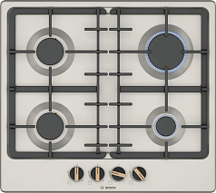 Газовая варочная панель Bosch PGP6B1B92R на 4 конфорки, шириной 58.2 см, жемчужно-белый