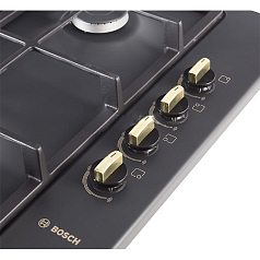 Газовая варочная панель Bosch PBP 613B90E на 4 конфорки, шириной 58 см, черный