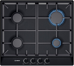 Газовая варочная панель Bosch PCP 616B90E на 4 конфорки, шириной 58.2 см, черный