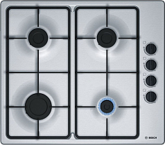 Газовая варочная панель Bosch PBP 6 B5 B 60 на 4 конфорки, шириной 58 см, нержавеющая сталь Газовая варочная панель Bosch PBP 6 B5 B 60 на 4 конфорки, шириной 58 см, нержавеющая сталь