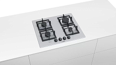 Газовая варочная панель Bosch PPP6A2B20O на 4 конфорки, шириной 59 см, белый Газовая варочная панель Bosch PPP6A2B20O на 4 конфорки, шириной 59 см, белый