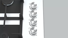 Газовая варочная панель Bosch POP6C2O92R на 4 конфорки, шириной 59 см, белый Газовая варочная панель Bosch POP6C2O92R на 4 конфорки, шириной 59 см, белый