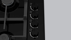 Газовая варочная панель Bosch PBP6C6B92R на 4 конфорки, шириной 58 см, черный