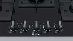 Газовая варочная панель Bosch PPQ7A6B20 на 5 конфорки, шириной 75.2 см, черный Газовая варочная панель Bosch PPQ7A6B20 на 5 конфорки, шириной 75.2 см, черный