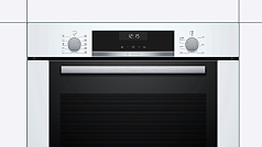 Духовой шкаф Bosch HBA317BW0R , электрический, шириной 59.4 см, белый, традиционная очистка