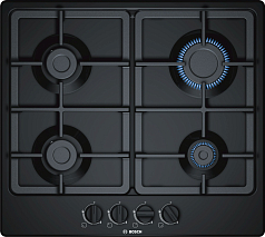 Газовая варочная панель Bosch PGP6B6B90R на 4 конфорки, шириной 58.2 см, черный Газовая варочная панель Bosch PGP6B6B90R на 4 конфорки, шириной 58.2 см, черный